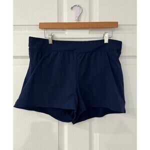 Lands’‎ End Swim Shorts Women’s 12 Navy Blue Swim Bottoms Lined